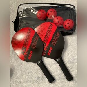 Red and Black Pickleball Paddle Set with Balls